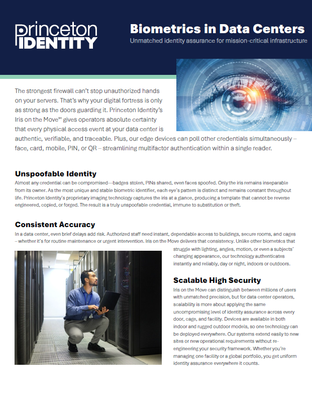 Biometrics in Data Centers