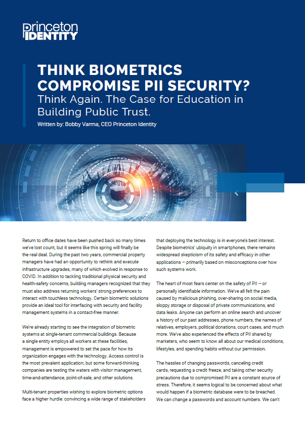 Think Biometrics Compromise PII Security? The Case for Education in Building Public Trust